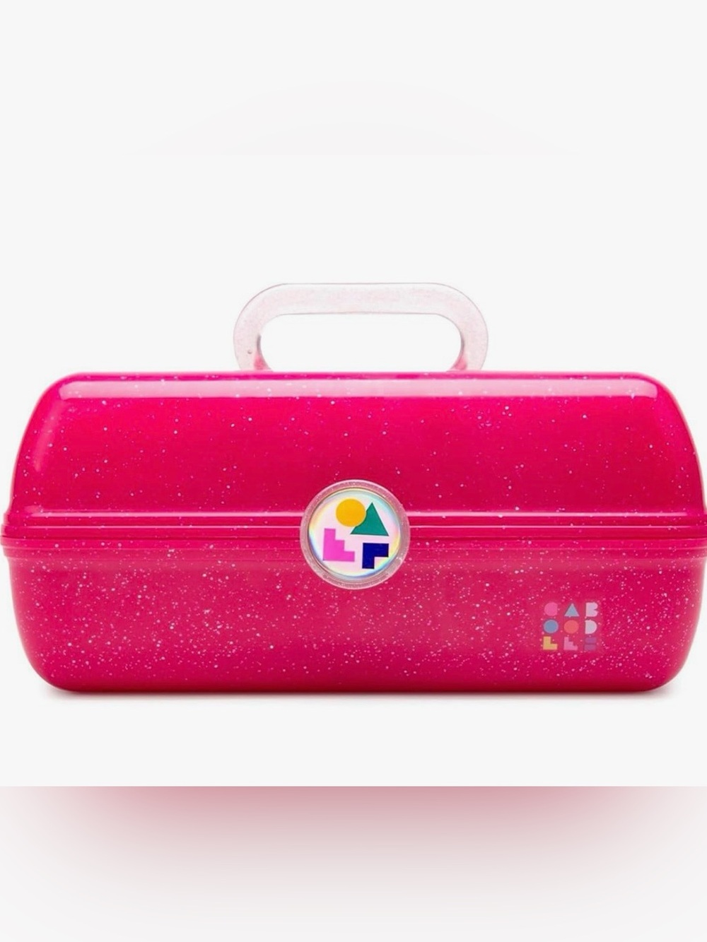 Caboodles Hot Pink Glitter Cosmetic Train Case w/Colorful Logo, NWOT—I HAVE 2!!